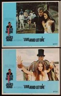 4h415 LIVE & LET DIE 8 LCs '73 Roger Moore as James Bond, sexy Jane Seymour, Yaphet Kotto!