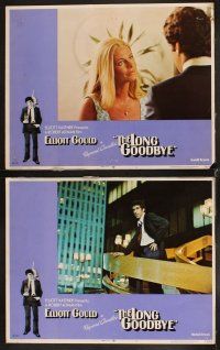 4h421 LONG GOODBYE 8 LCs '73 Elliott Gould as Philip Marlowe, Nina Van Pallandt, film noir!