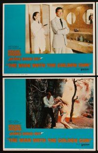 4h437 MAN WITH THE GOLDEN GUN 8 LCs '74 Roger Moore as James Bond, Britt Ekland, Maud Adams!