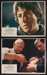 4h439 MARATHON MAN 8 Spanish/U.S. LCs '76 Dustin Hoffman, Laurence Olivier, Schlesinger classic thriller!
