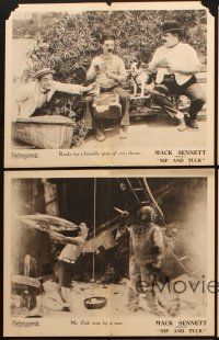 4h914 NIP & TUCK 5 LCs '23 Billy Bevan in comic scenes including gambling & underwater, Mack Sennett
