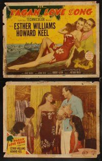 4h512 PAGAN LOVE SONG 8 LCs '50 sexy tropical native Esther Williams, Howard Keel