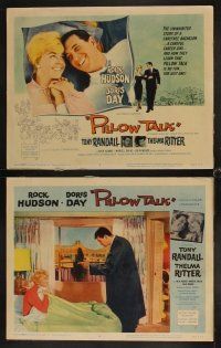 4h524 PILLOW TALK 8 LCs '59 bachelor Rock Hudson loves pretty career girl Doris Day!
