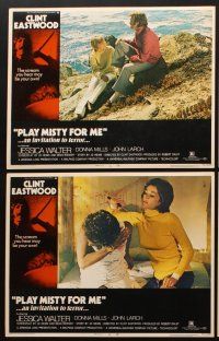 4h862 PLAY MISTY FOR ME 7 LCs '71 classic Clint Eastwood, Jessica Walter, an invitation to terror!