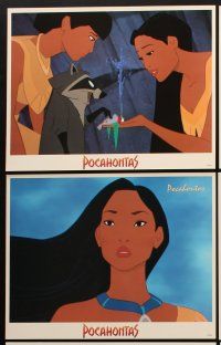 4h027 POCAHONTAS 9 LCs '95 Disney Native American cartoon, 2 signed by voice actress Irene Bedard!