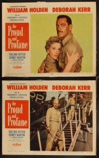 4h864 PROUD & PROFANE 7 LCs '56 William Holden, Deborah Kerr, Thelma Ritter, World War II!