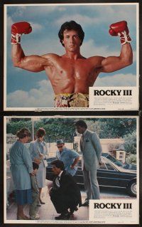 4h573 ROCKY III 8 LCs '82 Sylvester Stallone, Carl Weathers, Mr. T, Talia Shire, boxing!