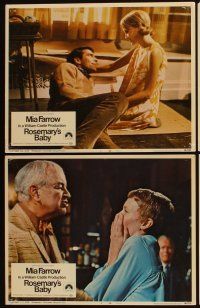 4h576 ROSEMARY'S BABY 8 LCs '68 Mia Farrow & John Cassavetes, directed by Roman Polanski!