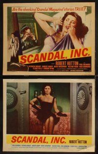 4h590 SCANDAL, INC. 8 LCs '56 Robert Hutton, are the shocking Scandal Magazine stories true!