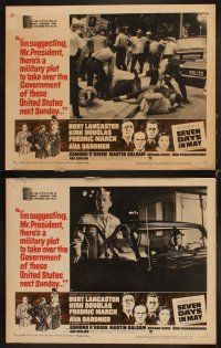 4h601 SEVEN DAYS IN MAY 8 LCs '64 art of Burt Lancaster, Kirk Douglas, Fredric March & Ava Gardner!