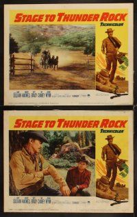 4h645 STAGE TO THUNDER ROCK 8 LCs '64 Barry Sullivan, Marilyn Maxwell, vengeance & violence!