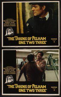 4h687 TAKING OF PELHAM ONE TWO THREE 8 LCs '74 Walter Matthau, Shaw, classic subway hijacking!