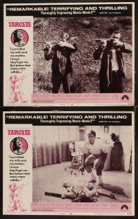 4h691 TARGETS 8 LCs '68 cool sniper images, Boris Karloff, directed by Peter Bogdanovich!