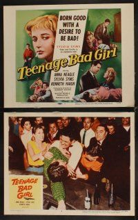 4h693 TEENAGE BAD GIRL 8 LCs '57 sexy smoking Sylvia Syms was born good with a desire to be bad!