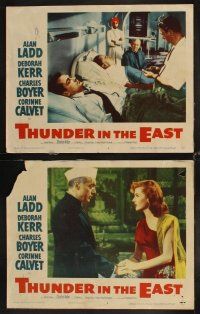 4h709 THUNDER IN THE EAST 8 LCs '53 Alan Ladd, Deborah Kerr, Charles Boyer, Corinne Calvet!