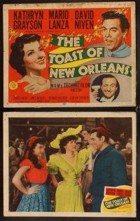 4h717 TOAST OF NEW ORLEANS 8 LCs '50 Mario Lanza, Kathryn Grayson & David Niven in Louisiana!