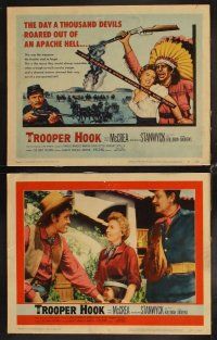 4h734 TROOPER HOOK 8 LCs '57 Joel McCrea, Barbara Stanwyck gave the Apache chief a son!