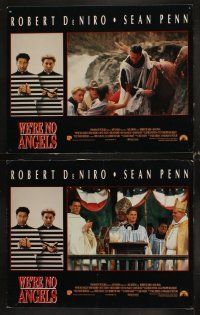 4h779 WE'RE NO ANGELS 8 LCs '89 fake priests Robert De Niro & Sean Penn, directed by Neil Jordan!