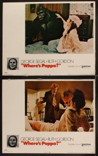 4h784 WHERE'S POPPA 8 LCs '70 Carl Reiner directed comedy, George Segal & Ruth Gordon!