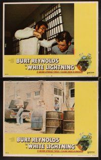 4h786 WHITE LIGHTNING 8 LCs '73 action images of moonshine bootlegger Burt Reynolds!