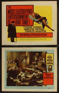 4h797 WITNESS FOR THE PROSECUTION 8 LCs '58 Billy Wilder, Tyrone Power, Marlene Dietrich, Laughton