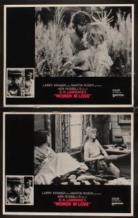 4h798 WOMEN IN LOVE 8 int'l LCs '70 Ken Russell, D.H. Lawrence, Bates, Oliver Reed, Glenda Jackson