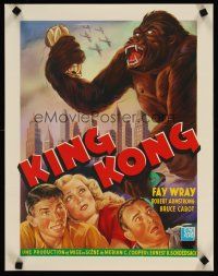 4j797 KING KONG 16x20 REPRO poster 1990s Fay Wray, Robert Armstrong & the giant ape!