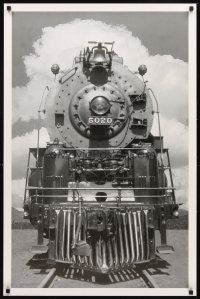 4j768 5020 commercial poster '90s really cool image of front of railroad locomotive!