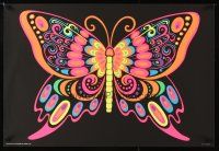 4j786 BUTTERFLY Canadian commercial poster '70s blacklight, trippy psychedelic art!