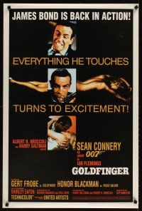 4j716 GOLDFINGER commercial poster '90s three great images of Sean Connery as James Bond 007!