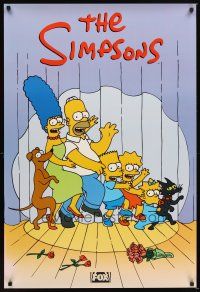 4j733 SIMPSONS TV poster '00 Matt Groening, great art of family & pets on stage!