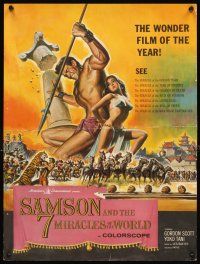 4j037 SAMSON & THE 7 MIRACLES OF THE WORLD pressbook cover '62 Maciste Alla Corte Del Gran Khan!