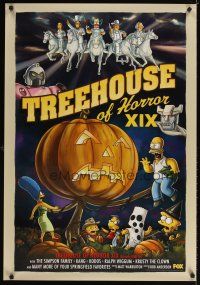 4j637 SIMPSONS TV poster '08 Matt Groening, Treehouse of Horror XIX, cool Halloween art!