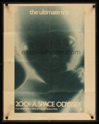 4j071 2001: A SPACE ODYSSEY special 22x28 R70s Stanley Kubrick, super close image of star child!