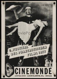 4j013 4. FESTIVAL DES PHANTASTISCHEN FILMS 1977 German film festival poster '77 horror images!