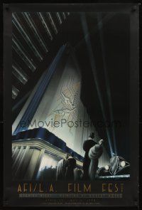4j014 AFI/L.A. FILM FEST film festival poster '90 art of opening night by Robert Hoppe!