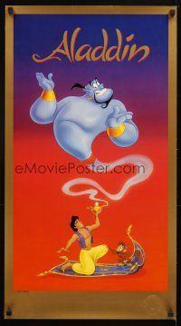 4j039 ALADDIN numbered special 18x33 '93 classic Disney Arabian cartoon, Prince Ali & Genie!