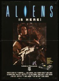 4j641 ALIENS video poster '86 James Cameron, some places in the universe you don't go alone!