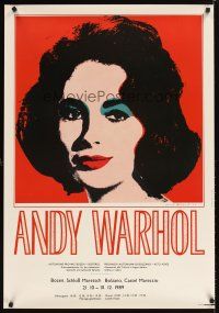4j485 ANDY WARHOL 27x39 Italian art exhibition '89 cool Warhol artwork of Elizabeth Taylor!