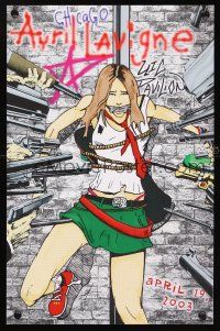4j518 AVRIL LAVIGNE signed & numbered 03/100 11x17 music poster '03 by the artist, Herrera!