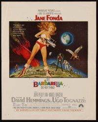 4j072 BARBARELLA special 11x14 '68 sexiest sci-fi art of Jane Fonda by Robert McGinnis, Vadim!