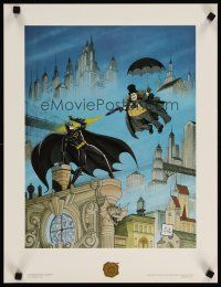 4j025 BATMAN RETURNS 17x22 art print '92 cool Bob Kane art of Michael Keaton, Danny DeVito!