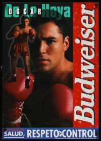 4j470 BUDWEISER 19x27 advertising poster '98 cool image of boxer Oscar De La Hoya!