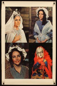 4j045 ELIZABETH TAYLOR special 23x25 '70s great images of pretty actress in classic roles!