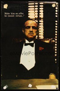 4j713 GODFATHER commercial poster '72 Marlon Brando in Francis Ford Coppola crime classic!