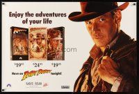 4j658 INDIANA JONES COLLECTION video poster '89 great image of Harrison Ford!