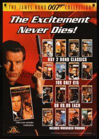 4j660 JAMES BOND 007 COLLECTION English video poster '97 Pierce Brosnan + Bond classics!