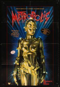 4j665 METROPOLIS video poster R84 Fritz Lang classic, great art of female robot!