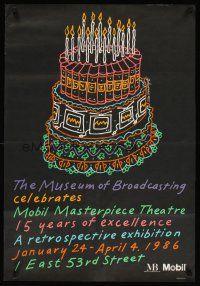 4j020 MUSEUM OF BROADCASTING CELEBRATES MOBIL MASTERPIECE THEATRE film festival poster '86