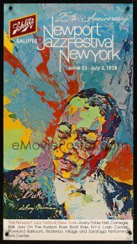 4j557 NEWPORT JAZZ FESTIVAL 21x38 music poster '78 art of Duke Ellington by LeRoy Neiman!